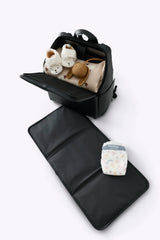 The Everyday Diaper Backpack in Black Vegan Leather