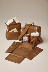 The Everyday Diaper Backpack in Camel Nylon